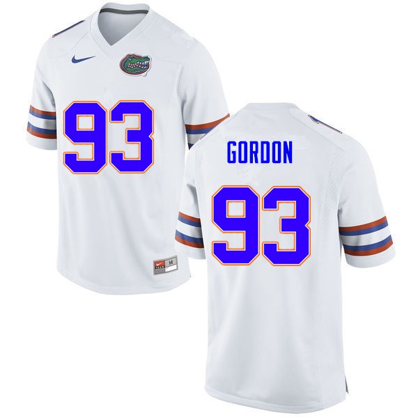 Men #93 Moses Gordon Florida Gators College Football Jerseys White